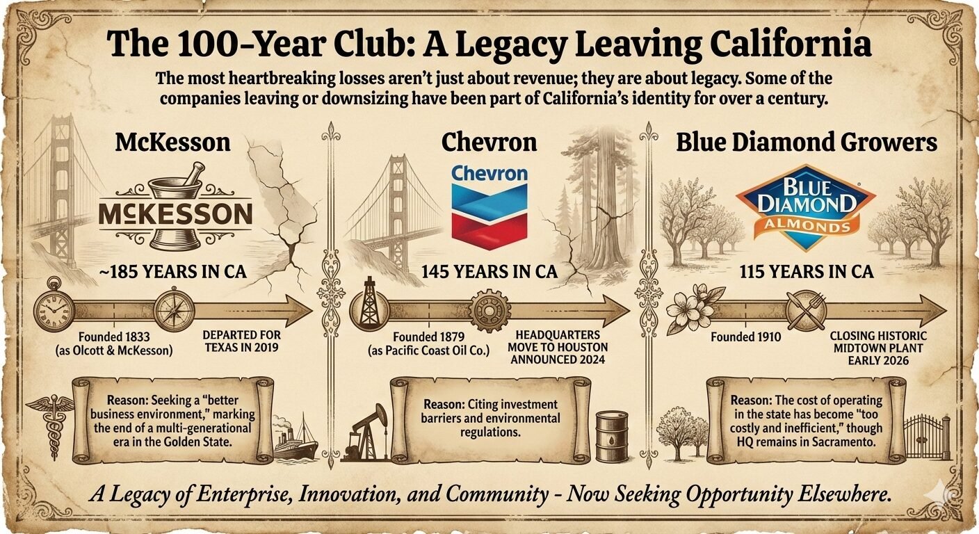 100 Year Club F500 Companies leaving California